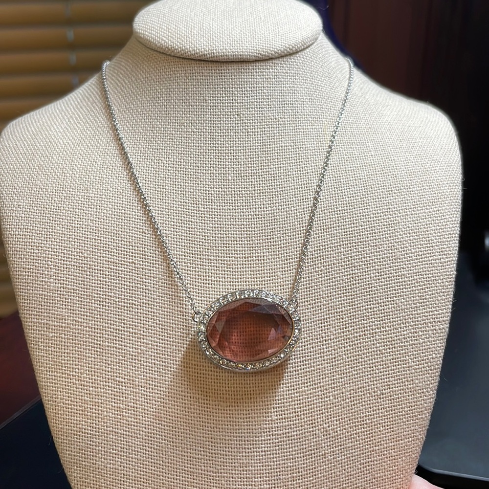 Origami Owl Amethyst Prism Oval hinge locket necklace